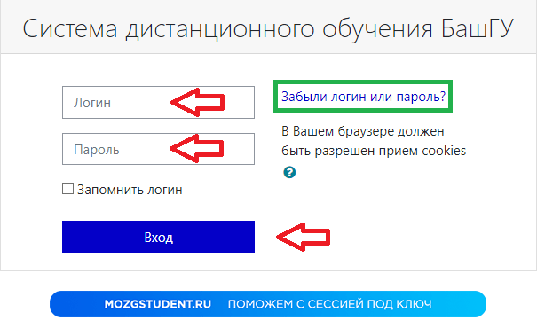 Вход БашГУ