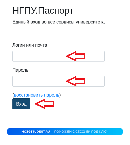 Вход НГПУ