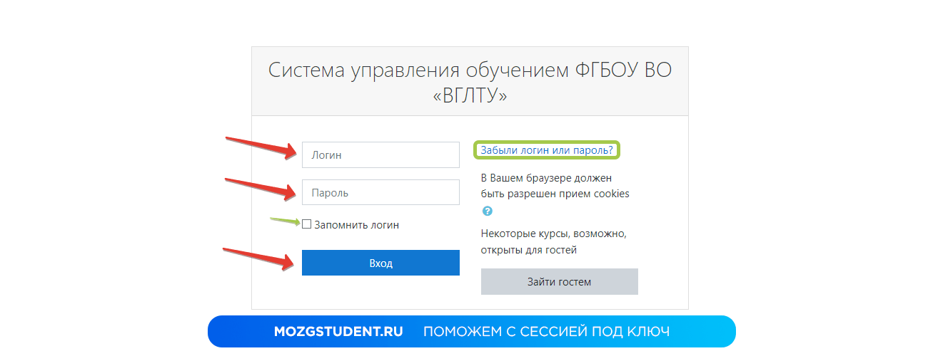 Вход ВГЛТУ